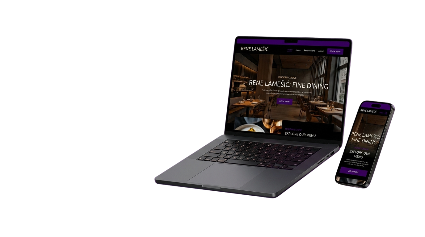 Prikaz web stranice na laptopu i mobitelu